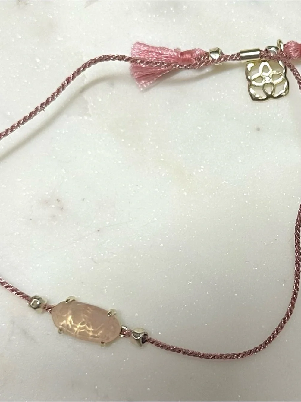 Two - Kendra Scott Everlyne pink and ivory Cord Friendship Bracelets